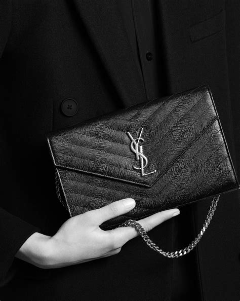 ysl monogram chain wallet medium|ysl wallet on chain small.